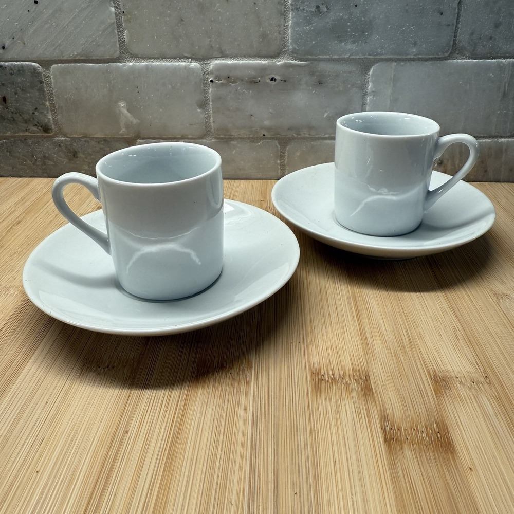 BIA Cordon Bleu Demitasse‎ Demi Cup & Saucer set of 2 White 3 oz Espresso